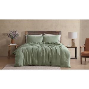 Ardor Earth 100% Cotton Quilt Cover Set Home Bedding Queen Bed Olive