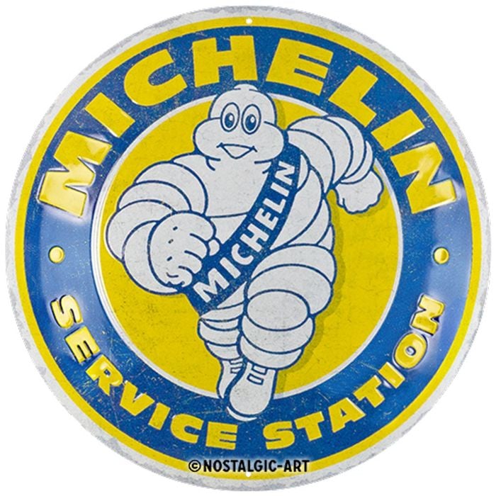 Nostalgic-art Round Sign Michelin Service Station 35x35x0.5cm
