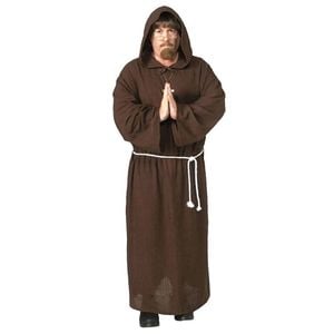 Adult Monk Medieval Costume S Priest Hooded Robe Friar Fancy Dress Halloween
