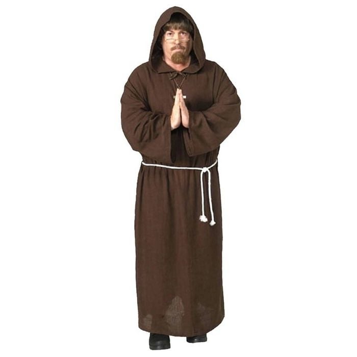 Adult Monk Medieval Costume S Priest Hooded Robe Friar Fancy Dress Halloween