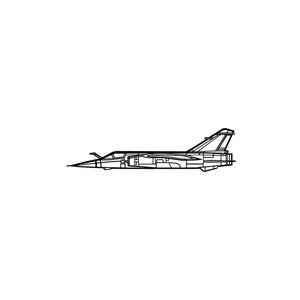 Ignite Laser Dassault Mirage F1CT - Ground Attack Fighter Aircraft Silhouette Metal Wall Art Coated Black 47 inch - 120 cm