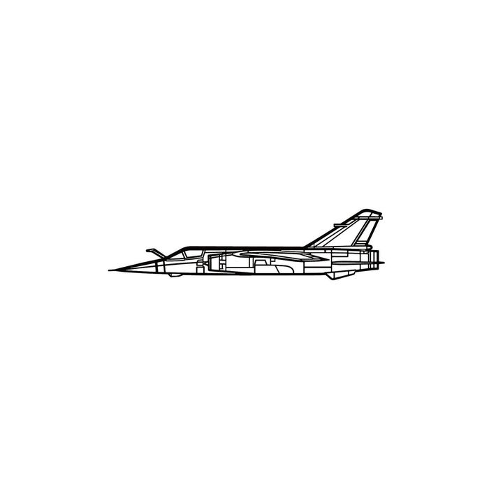 Ignite Laser Dassault Mirage F1CT - Ground Attack Fighter Aircraft Silhouette Metal Wall Art Coated Black 47 inch - 120 cm