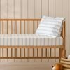 Dreamaker Baby Bask Washed Cotton Yarn Dyed Stripe Fitted Sheet Set Sky Large Cot
