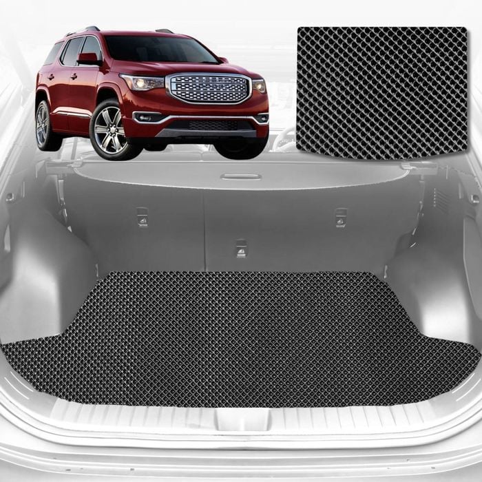 6D Diamond Car Boot Mat for Holden Acadia AC2018-2021-(3rd Row folded/5 seater)-Cargo Mat-Black-Outback GT