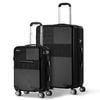 Mazam 2pcs Luggage Suitcase Trolley Set Travel TSA Lock Carry On Hard Case Black