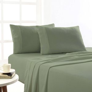 Park Avenue Super King Cotton Flannelette Bed Sheet w/ Pillowcase Juniper