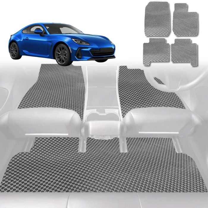 6D Diamond Car Floor Mats for Subaru BRZ 2012-2021-Full Set-Grey-Outback GT