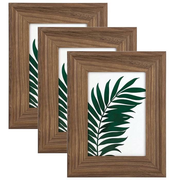 3pk Frankie & Me Standing 5x7'' Picture Frame Photo Holder Home Decor Dark Oak