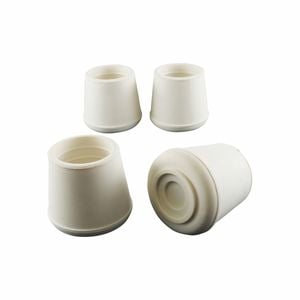 Surface Gard 25mm White Round External Rubber Chair Tips - 4 Pack