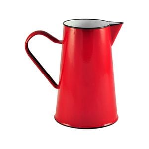 Urban Style Enamelware 2L Pitcher w/ Black Rim - Red