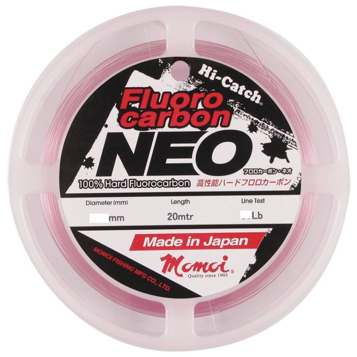 Momoi hi-catch neo 20m fc pink fluorocarbon fishing leader 15lb
