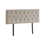 Linen Fabric Queen Bed Deluxe Headboard Bedhead - Beige
