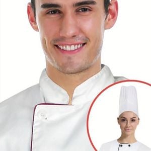 CHEFS HAT Chef Master Kitchen Cooking Baker Cap Costume Fancy BBQ Party - White  - White | One Size | paper