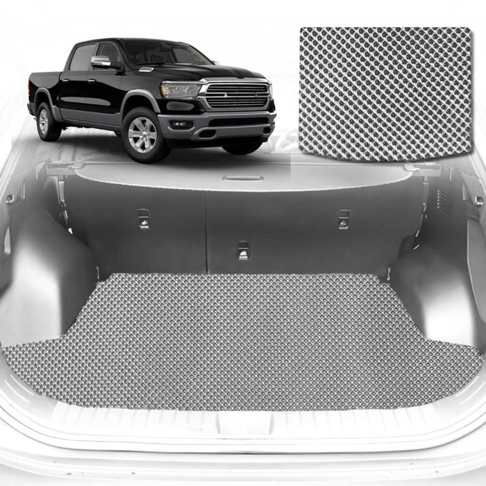 6D Diamond Car Boot Mat for RAM 1500 Laramie (DT)2019-Current-Cargo Mat-Grey-Outback GT