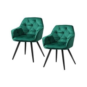 Artiss Dining Chairs Green x2