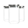 Argon Tableware Glass Storage Jars with Metal Lids - Silicone Seal - 1 Litre - Pack of 3