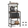 Ufurniture 4 Tiers Kitchen Bakers Rack with Power Outlet 60*40*130cm Rustic Brown