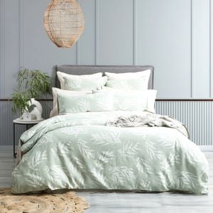 Renee Taylor Native Cotton Jacquard Double Quilt Cover Set Juniper