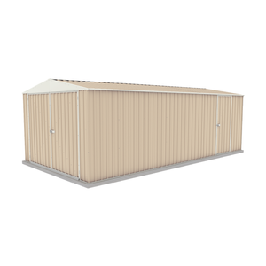 Absco Sheds 3.0 x 5.96 x 2.06m Classic Cream Utility Three Door Garden Shed