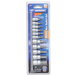 Kincrome 11 Piece 1/4" and 3/8" Drive Metric Hex Socket Set