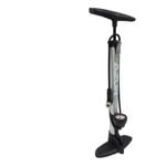 Azur Alloy Clever Valve Floor Bike Pump With Gauge - Silver