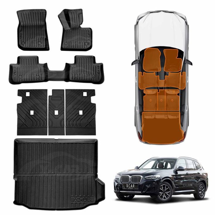 Floor Mat Boot Liner Back Seat Protector Combo for BMW BMW X3 M G01 F97 2017-2024