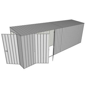 Build-A-Shed 1.2 x 6.0 x 2.0m Skillion Double Hinged Side Doors Shed - Zinc