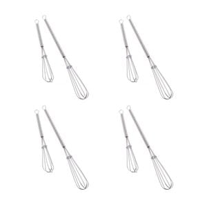 4x 2pc Appetito Whiskettes 12.5/18cm Whisk Mini Home Kitchen Cooking Utensil