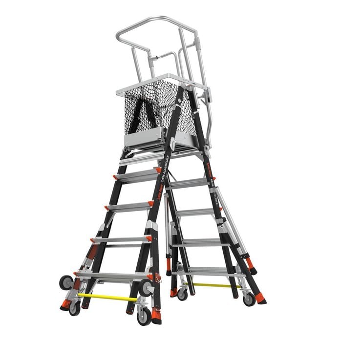 Little Giant 150kg 5-9 Step Adjustable Safety Cage Platform Ladder
