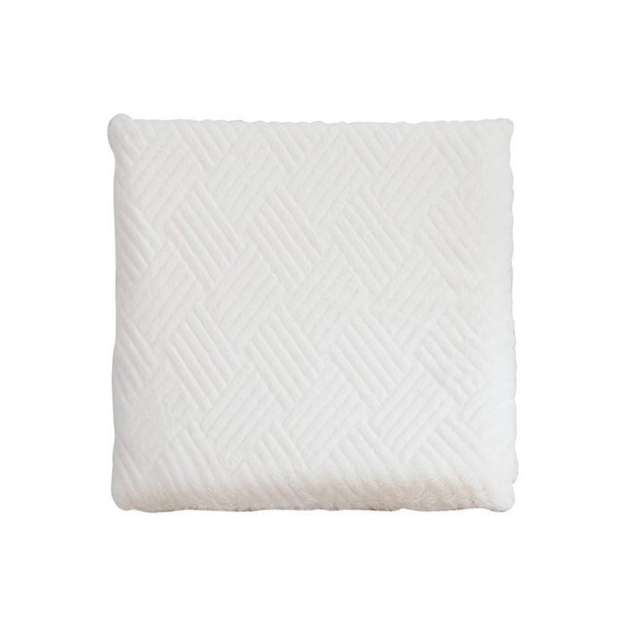 SOGA 50cm White Chevron Square Plush Cushion