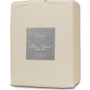 Ardor Boudior Micro Flannel Sheet Set Mega King Bed Latte