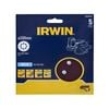 IRWIN 150mm 180 Grit 8 Holes Quick Fit Random Orbital Sanding Disc - 5 Pack
