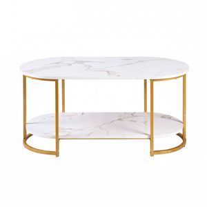 Artiss Coffee Table 2 Tier Oval