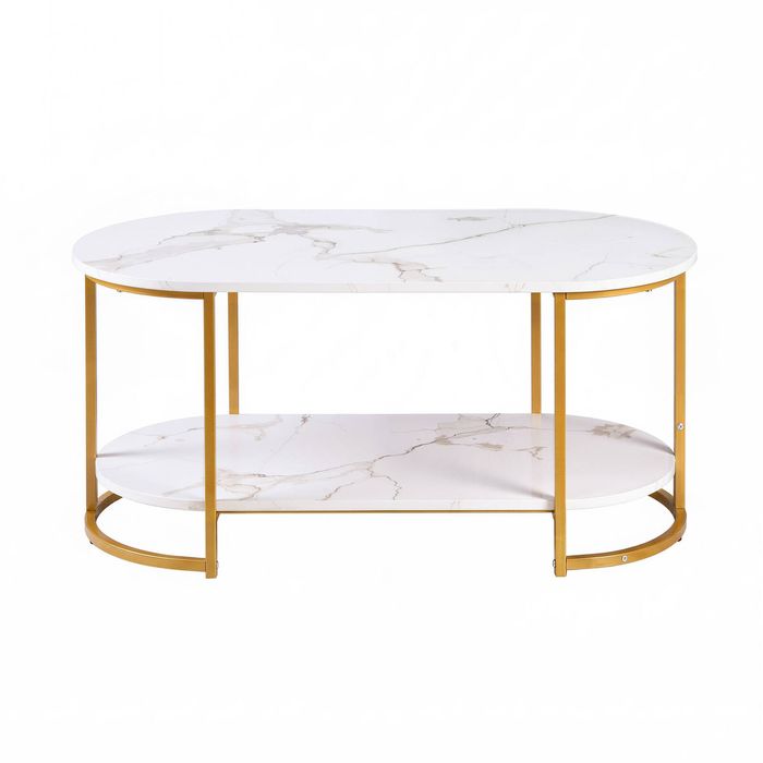Artiss Coffee Table 2 Tier Oval
