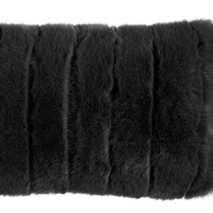 Bedding House 30cm x 50cm Black Elsworthy Anthracite Faux Fur Cushion