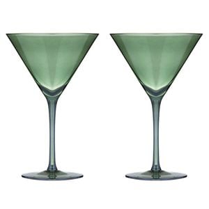 2pc Tempa Verity Drinking Crystal Stemware Martini Glass Set - Fern