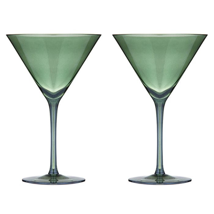 2pc Tempa Verity Drinking Crystal Stemware Martini Glass Set - Fern