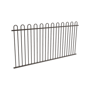 ProtectorAl 2400 x 1200mm Black Aluminium Loop Top Pool Fence Panel