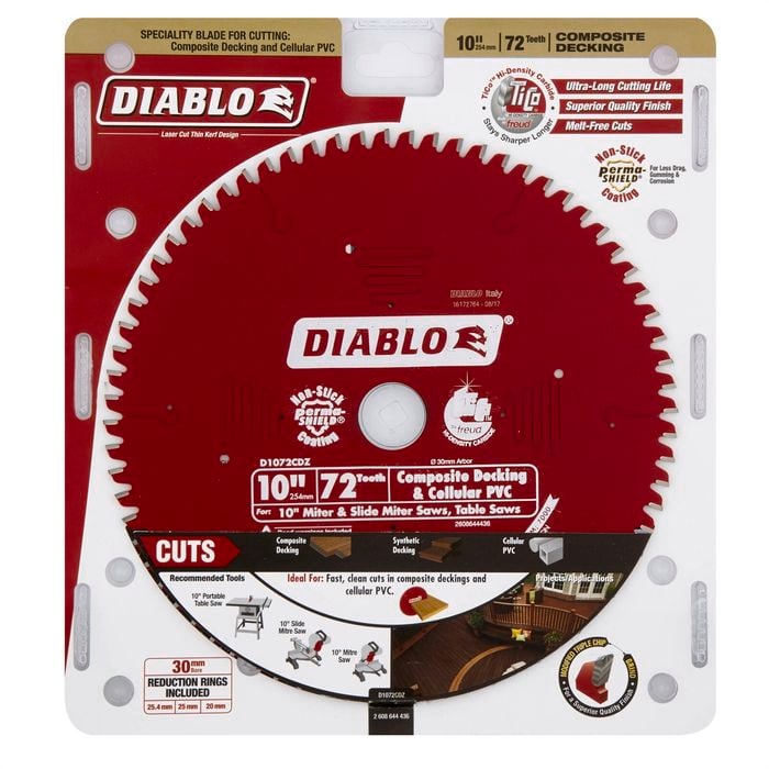 Diablo 254mm 72T Composite Decking Circular Saw Blade