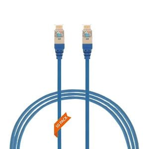 4Cabling 0.75m Blue CAT6A RJ45 S/FTP THIN LSZH 30 AWG Network Cable - Pack of 50
