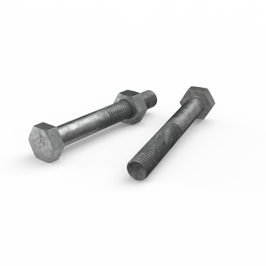 ZENITH M10 x 75mm Hot Dip Galvanised Hex Head Bolts and Nuts - Each