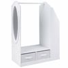 Costway Kid Wardrobe Clothes Rack Mirror Dress Armoire Bookshelf White