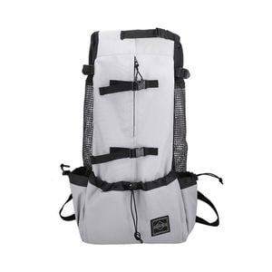 Anypet XL Light Gray Pet Carrier Backpack for Medium to Large Dogs with Supply Pockets