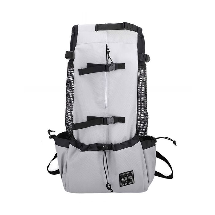 Anypet XL Light Gray Pet Carrier Backpack for Medium to Large Dogs with Supply Pockets