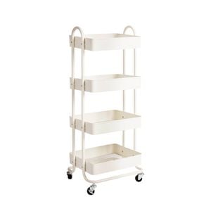Levede 4 Tiers Storage Trolley in White Colour