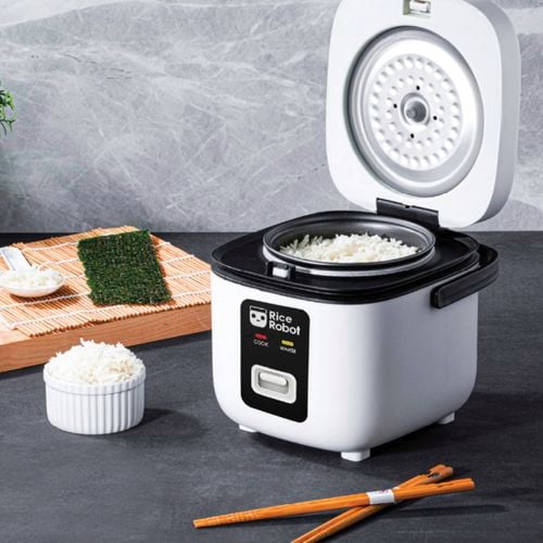 Rice
  Robot is the easy to use, compact rice cooker that knows when your rice is
  ready! Rice Robot's precise measuring cups, smart sensors, and automatic
  keep-warm function, take all the guesswork out of cooking rice.
