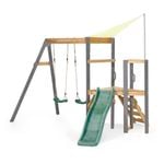 Plum® Play Barbary Wooden Playcentre with Swings, 6ft Slide & Shade Cover