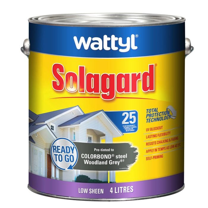 Wattyl Solagard 4L Pre-tinted Woodland Grey Low Sheen Exterior Paint