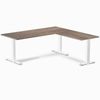Desky Fixed Height Melamine L-Shape Office Desk White Frame 180x175cm