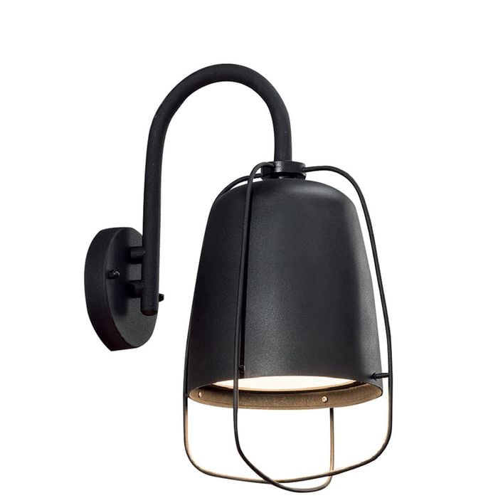 CLA Lighting Hink Exterior Cage Surface Mounted Wall Light IP44 Matt Black